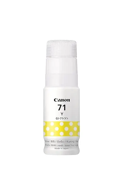 Canon PIXMA GI71Y Yellow Ink bottle for G1020,G2020,G3020,G2060,G3060, G1737,G2770,G3770,G4770, G1730,G2730,G3730 - PIXMA GI71Y.webp