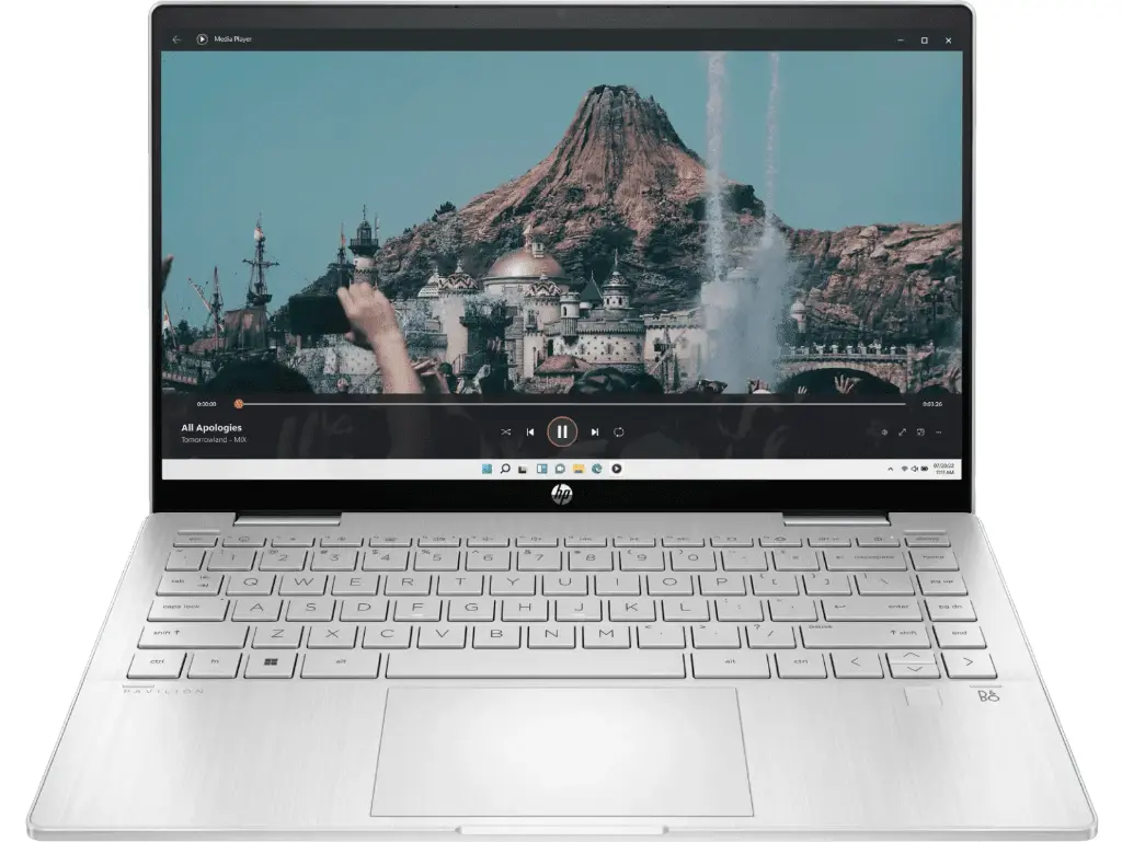 HP Pavilion , intel i3-100U, Intel Iris Xe, 8GB DDR4, 512GB SSD (Win11, Office 21 ,Natural Silver 1.51kg) ,IPS, 14-inch(35.6cm) FHD , X360-14-EK2033TU