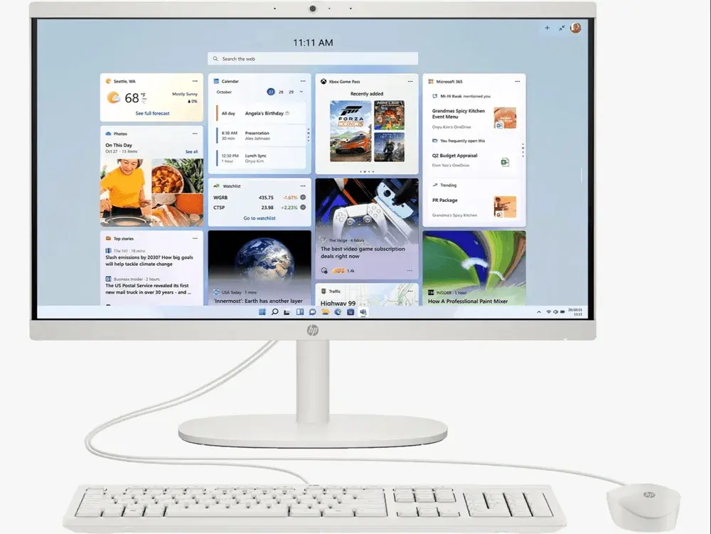 HP AIO Desktop,Intel Celeron N-100,8 GB DDR5,512 GB SSD(Win11, Office 21 ,Cashmere White 4.17kg),IPS,21.45-inch(54.5cm) FHD,DG0153IN