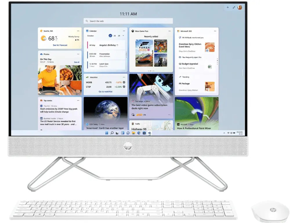 HP AlO Desktop, Intel Core i3-1215U, 8 GB DDR4, 512 GB SSD(Win11, Office 21 ,Starry White 5.37kg),IPS,23.8-inch(60.5cm) FHD,CB190IN