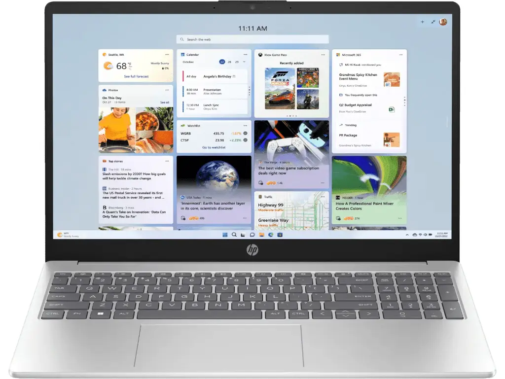 HP 15,14th Gen Intel Core 3-100U, 8GB DDR4, 512GB SSD, Anti-Glare, Micro-Edge, 15.6-inch(39.6cm) FHD Laptop, Intel Graphics, 1080p FHD Camera, Backlit KB (Win 11, Office 21, Silver, 1.59kg) fd1095tu 