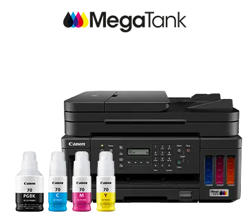 Canon PIXMA Mega Tank G7070 All-in-One Wireless Ink Tank Color Printer with Network, FAX and ADF (Black)