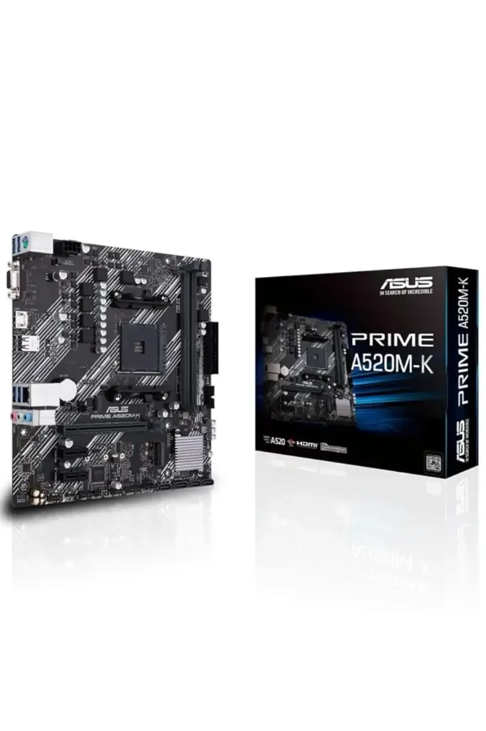 ASUS Prime A520M-K (AMD AM4 DDR4 Socket for AMD Ryzen 5000/5000 G/ 4000 G/ 3000) Micro ATX Motherboard with M.2 Support 1Gb Ethernet HDMI/D-Sub SATA 6Gbps and USB 3.2 Gen 1 Type-A