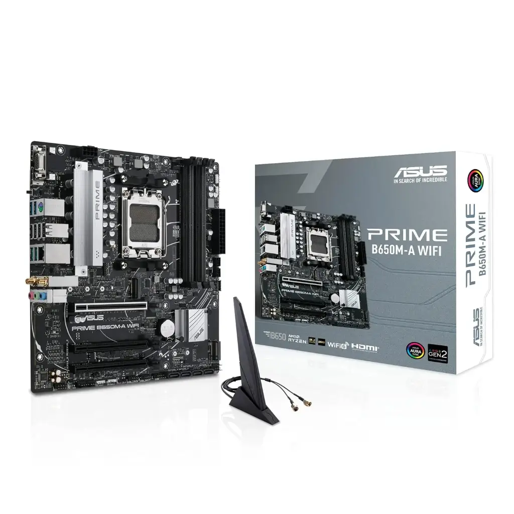 ASUS B650M-AYW WIFI,1 x HDMI port, 1 x PCIe 4.0 x16 slot (supports x16 mode),AM5 for AMD Ryzen 9000, 8000, and 7000 Series Desktop Processors