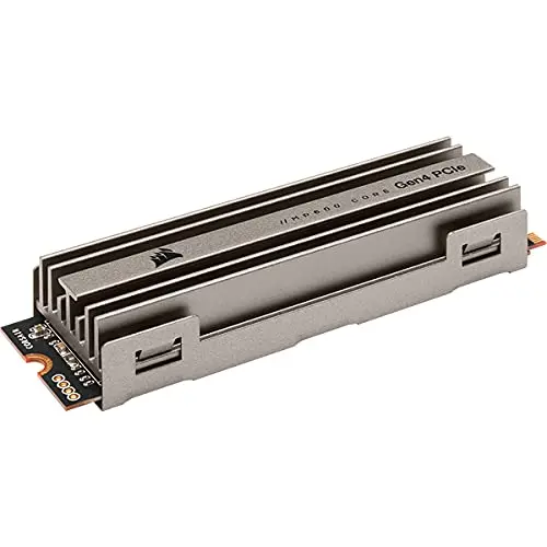 Corsair MP600 CORE 2TB M.2 NVMe PCIe x4 Gen4 SSD (Up to 4,950MB/sec Sequential Read & 3,700MB/sec Sequential Write Speeds, High-Speed Interface, 3D QLC NAND, Built-in Heatspreader) Aluminum 