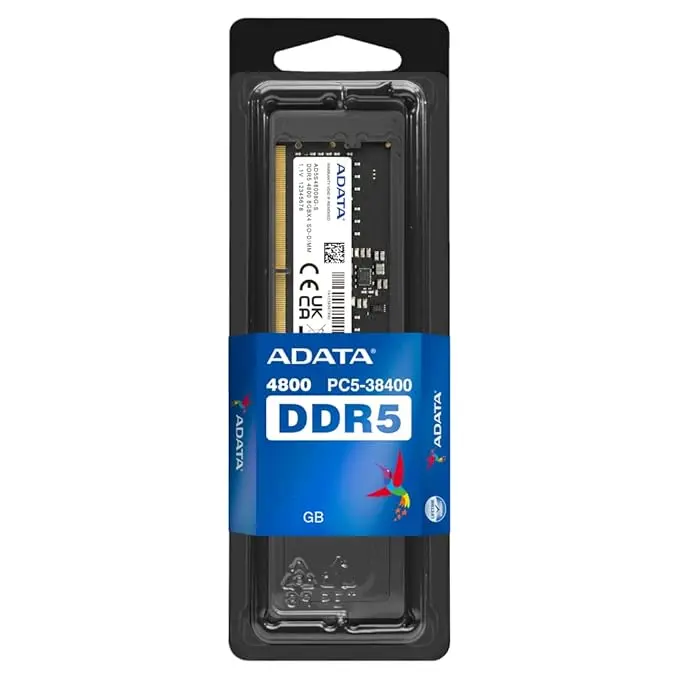 ADATA Premier 8GB 4800MHz SO-DIMM DDR5 Laptop Memory, Single RAM Module, Supports Intel & AMD Latest CPU, Intel XMP & AMD Expo, Built in PMIC, On Die ECC, Low Voltage, More Bandwidth- AD5S48008G -S 