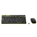 Logitech MK240 Nano Wireless USB Keyboard and Mouse Set, 12 Function Keys 2.4GHz Wireless, 1000DPI, Spill-Resistant Design, PC/Mac, Black/Chartreuse Yellow 