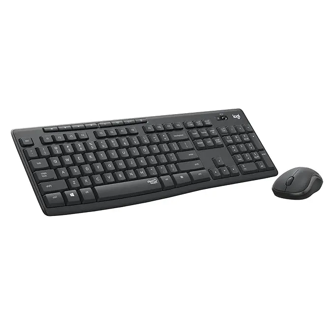 Logitech MK295 Silent Wireless Mouse & Keyboard Combo with SilentTouch Technology, Full Numpad, Advanced Optical Tracking, Lag-Free Wireless, 90% Less Noise - Black 