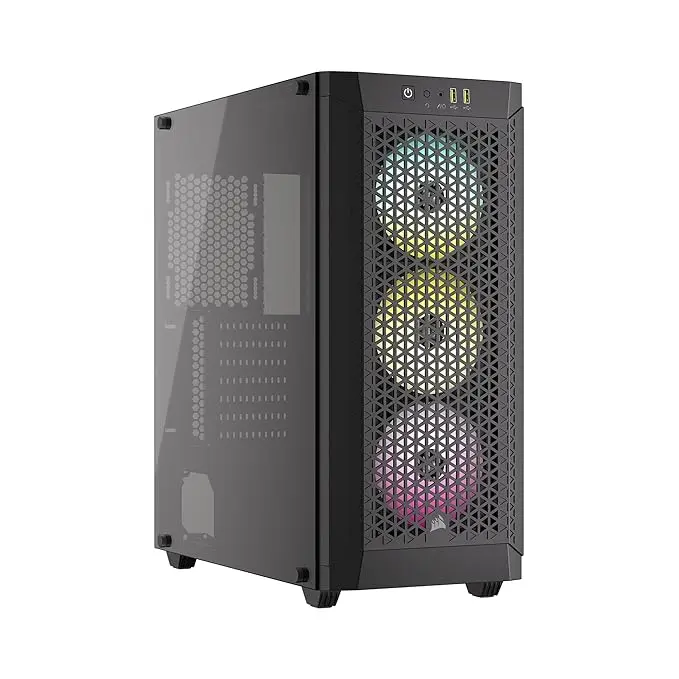 Corsair 480T RGB Airflow Tempered Glass Mid-Tower Computer Case/Gaming Cabinet with Two USB 3.2 Gen 1 Type-A Ports and one USB 3.2 Gen 2 Type-C Port | Included 3X AR120 RGB Fans - Black 