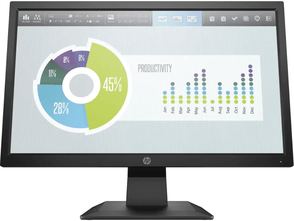 HP P204V 19.5 Inch (49.53 Cm), 1600 x 900 Pixels, Led Monitor, Black