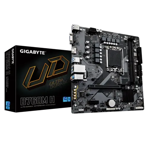GIGABYTE Micro ATX B760M H DDR5 Motherboard, Intel 14Th/13th/12Th Gen CPUs, 6+1+1 Phase Digital Vrm, DDR5 Xmp, 2 Pcie 4.0 M.2 Slots, GBe LAN, HDMI, D-Sub
