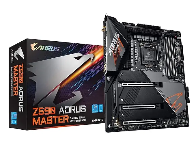 GIGABYTE Z590 AORUS Master Motherboard with 18+1 Phases Digital VRM Solution, AQUANTIA, 10GbE LAN, Intel WiFi 6E 802.11ax 2T2R & BT 5 with AORUS Antenna