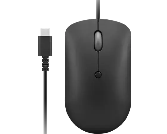 Lenovo 400 USB-C Compact Wired Mouse (2400 DPI Sensor, 4-Button (Left Click, Right Click, Scroll Click, DPI)|Ambidextrous Design|3 Year Warranty | Black), GY51D20875