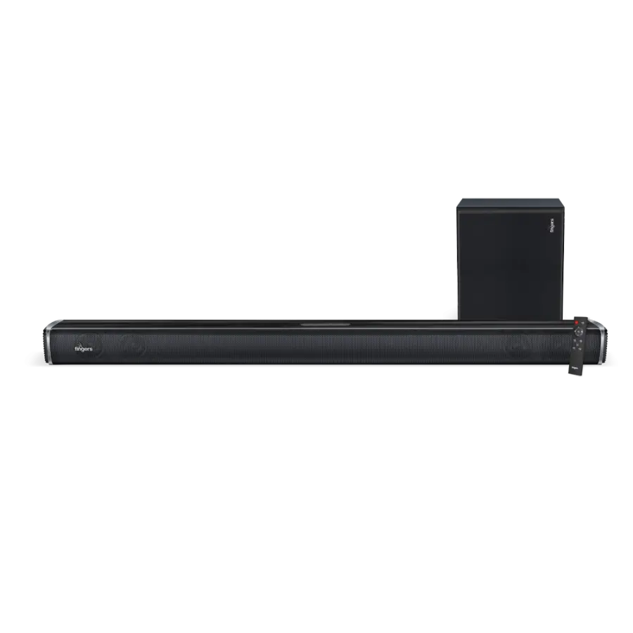 FINGERS Octane-100 Multimedia Sound Bar with Powerful 100 Watts, Subwoofer, Bluetooth, USB, AUX, Optical, HDMI ARC, Wall Mountable & Remote Control 