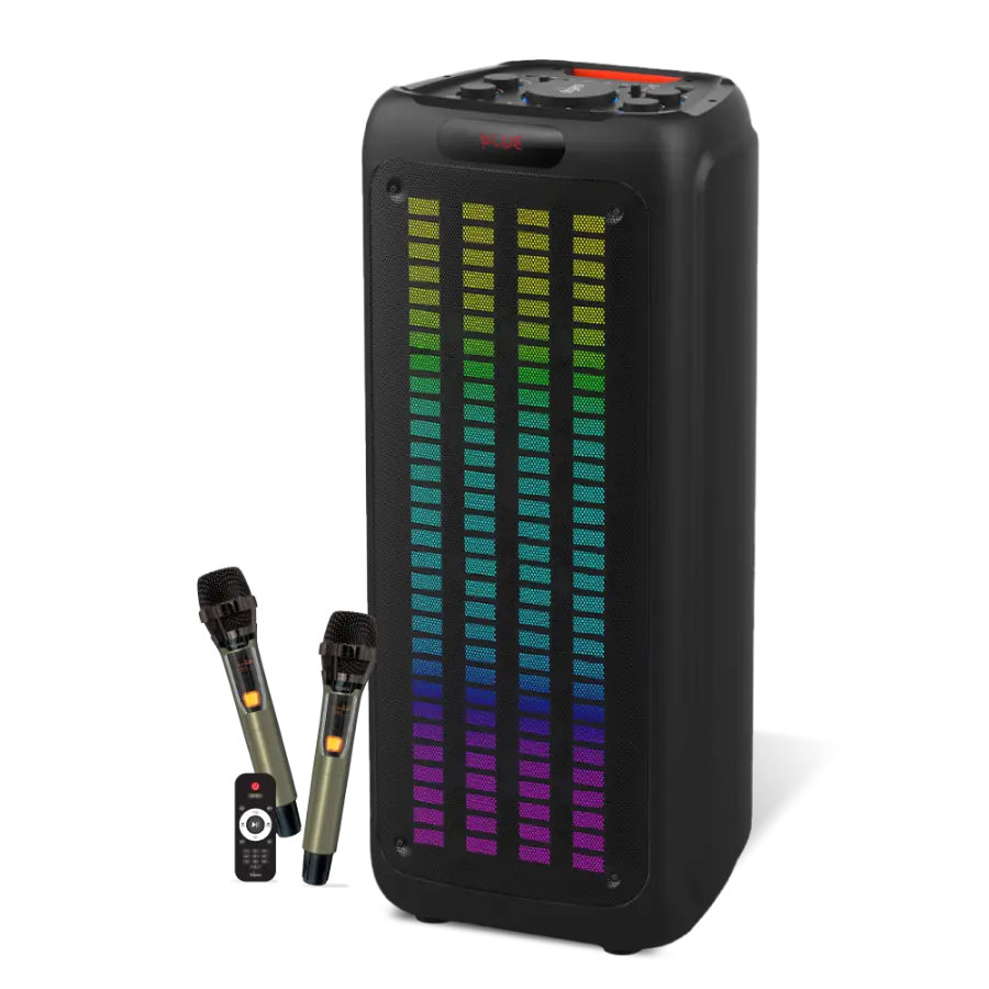 FINGERS RollingParties-110 Bluetooth Trolley Speaker with Powerful 110 W Deep Bass, 8-Hour Playtime,Guitar Input, TWS Support, Bundled 2 Wireless Mics & Additional 2 Mics (Rich Black)