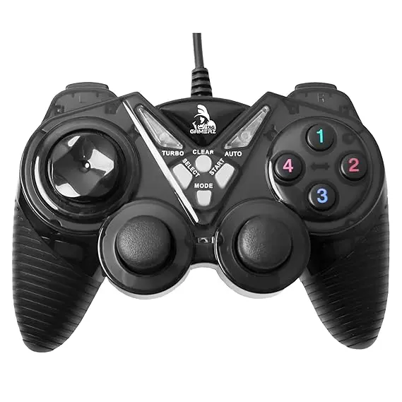TAG Gamerz G20 USB Gamepad | Vibration Motor | Turbo Mode | Force Function Feedback | Ergonomic Design | Plug And Play High Performance Gaming Controller/Remote | Rubberized | Supports Windows (Black) 