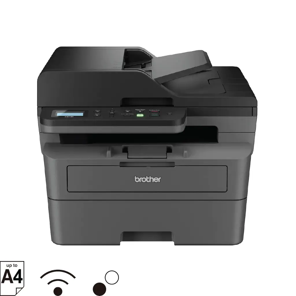 Brother DCP-L2640DW 2 in 1 (ID) Copy Button Auto Duplex Laser Printer, 34 PPM, Print Scan Copy, LCD Display, ADF, 256 MB Memory, (WiFi WiFi Direct LAN USB), 250 Sheet Paper Tray, Free Installation