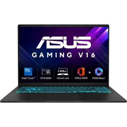 ASUS Gaming V16 V3607VU-RP550WS/ Intel® Core™ 5 Processor 210 H / 6GB GDDR6 NVIDIA® GeForce RTX™ 4050 Laptop GPU /40.64 cms 16" / 16GB DDR5 RAM/512GB SSD/ Microsoft Office Home 2024 /Black/ 1.95 kg 