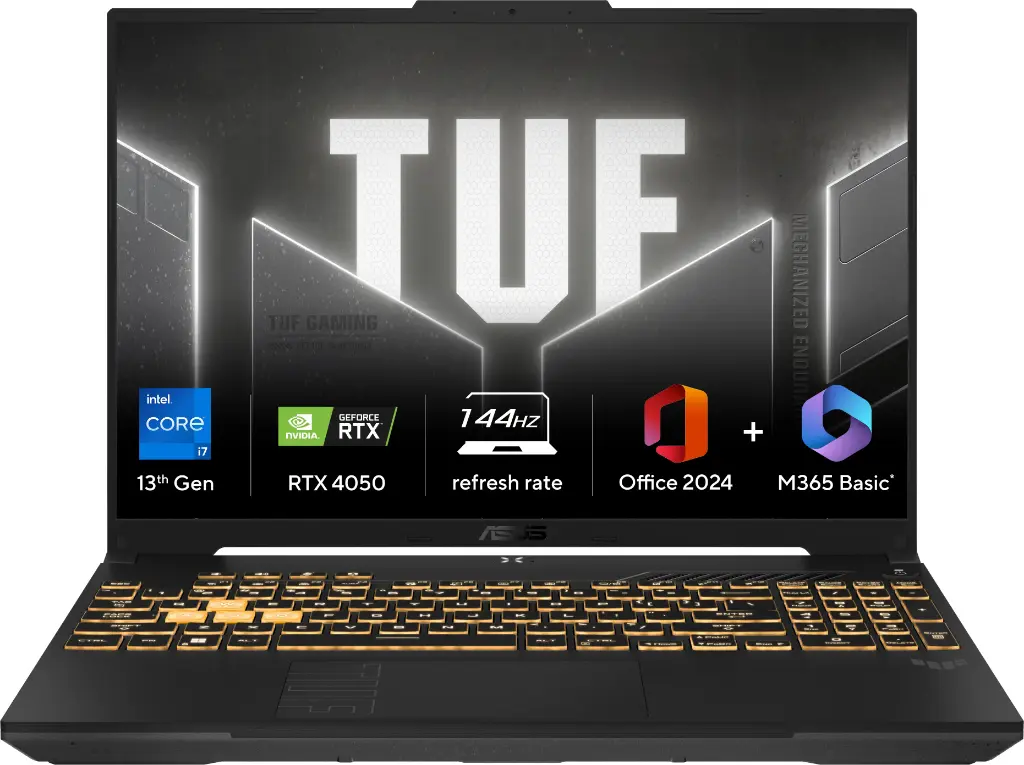 ASUS Intel Core i7-13620H, RTX 4050 GPU (16GB/512GB/40.64 cms (16) FHD+/Windows 11 Home//Office Home 2024 + M365 Basic (1 Year Validity)), FX677VU-RL155WS 