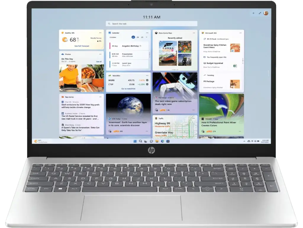 HP Core i3-1315U/8GB DDR4/512GB SSD/Intel UHD Graphics/WIN 11 + MSO 2024/Island KBD with N’Pad/	15.6 FHD/Narrow Border / Natural Silver, 15-fd0465TU