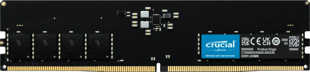 Crucial RAM 32GB DDR5-4800 UDIMM CL40 Desktop Memory, CT32G48C40U5