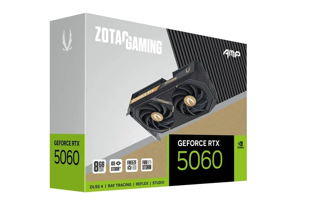 ZOTAC GAMING GeForce RTX 5060 AMP 8GB DUAL FAN Graphics Card, ZT-B50600F-10M