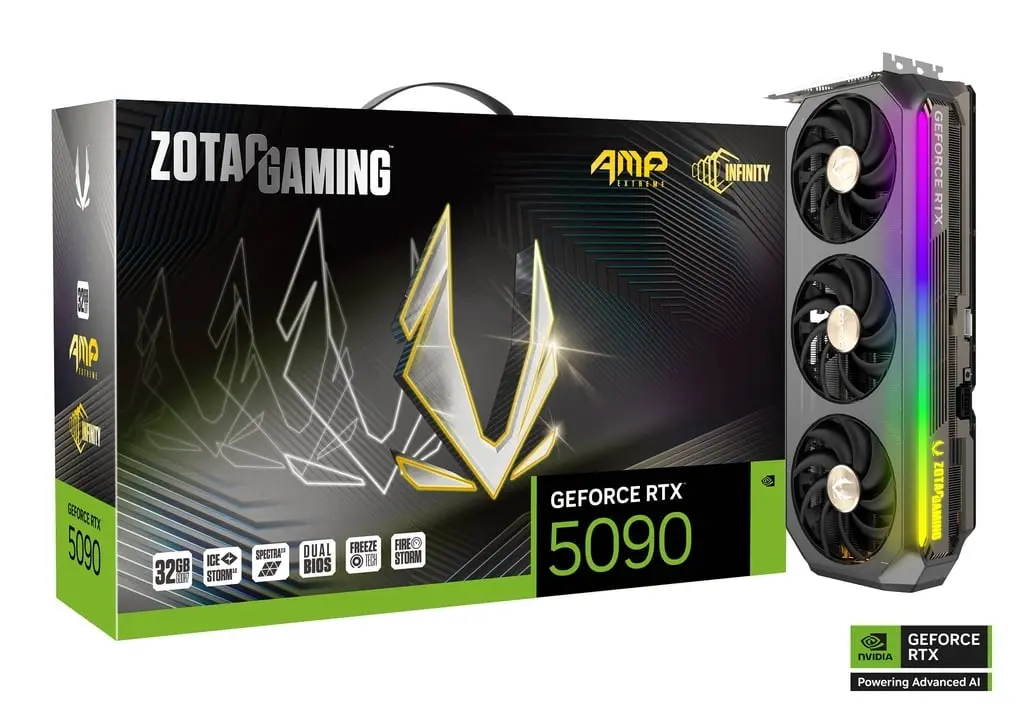ZOTAC GAMING GeForce RTX 5090 AMP Extreme INFINITY 32GB TRIPLE FAN Graphics Card, ZT-B50900B-10P