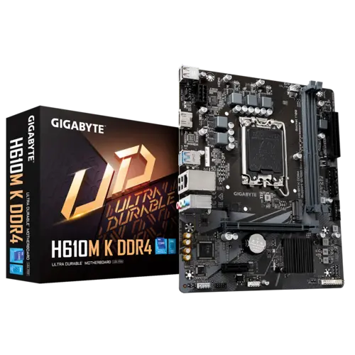 GIGABYTE H610M K DDR4 Motherboard/LGA1700/DDR4 64GB Max/M.2 PCIe 3.0/HDMI 2.1/USB 3.2 Gen1/Micro ATX