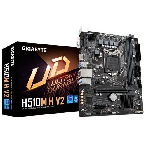GIGABYTE H510M H V2 Motherboard / LGA1200 / 10th & 11th Gen Intel Support / DDR4 64GB / M.2 + SATA RAID / HDMI & D-Sub / Realtek 1GbE LAN / Micro ATX