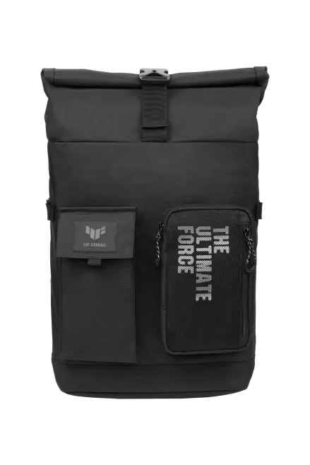 ASUS TUF Gaming VP4700 46.5 cm X 30.0 cm X13.0 cm Backpack (Black), with Roll-Up Design, Reflective Logo, Suitable for up to 46.5 cm Laptop