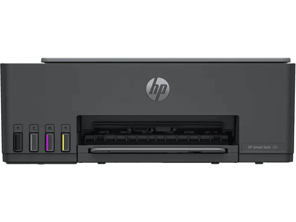 HP Smart Tank 581 All-in-one Wi-Fi Color Printer with 2 Extra Black Ink Bottles (Upto 12000 Black and 6000 Color Prints) and 1 Year Extended Warranty with PHA Coverage.Print,Scan &Copy for Office/Home