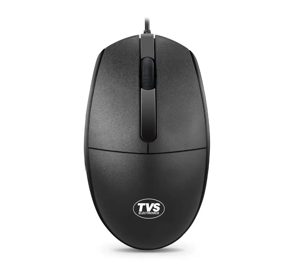 TvschamoM120 wired mouse TVS ELECTRONICS Champ M120 Wired Optical Mouse with 1200 DPI Resolutions | 3 Handy Buttons with 1.5 Million Durable Clicks | Fast Moving Scroll Wheel, Plug and Play USB Mouse for Windows/Mac