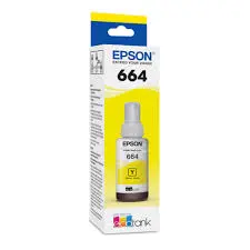 Epson 664 Ink Bottle (Yellow) - 70 ml L100, L110, L120, L200, L210, L220, L300, L310, L350, L355, L360, L365, L380, L405, L455, L485, L550, L555, L565, L1300, and L1800 - C13T664400