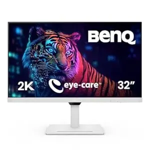 BenQ GW3290QT 31.5" IPS 2k QHD Monitor| USB-C(65W PD)| Coding Mode| 99%sRGB|Daisy Chain| Height Adjust| 75Hz| Eye Safe Certified| Brightness Intelligence| Noise Filter Speaker| HDMI|DP|USB Hub (White) 