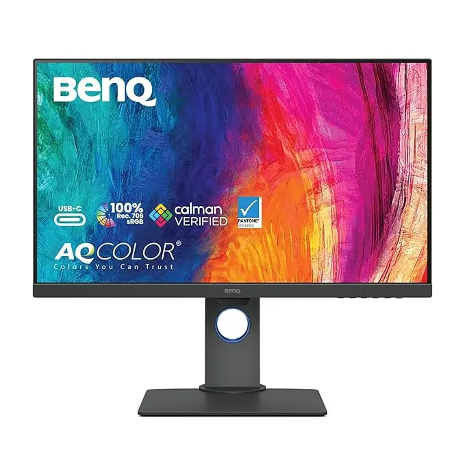 BenQ PD2705Q 27" 2560x1440 QHD 60Hz IPS|HDR10| 100% sRGB & Rec.709|Pantone Validated|Calman Verified|Daisy Chain|Animation Mode|DesignVue Color Accurate Monitor|Auto Pivot|HDMI|DP|USB-C(65W) (Black)