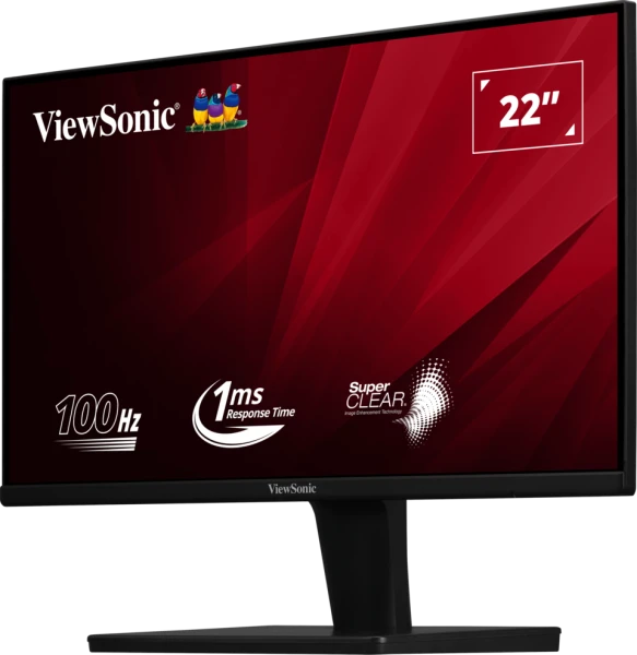 ViewSonic (USA Brand) - VA2215-H-1N, 22-inch (55.88cm) Full HD 1080p Monitor, SuperClear® VA Panel, 100Hz, 1ms, AMD FreeSync, 104% sRGB, Eye ProTech+, HDMI, VGA, ViewMode, Anti-Glare, VESA Mountable