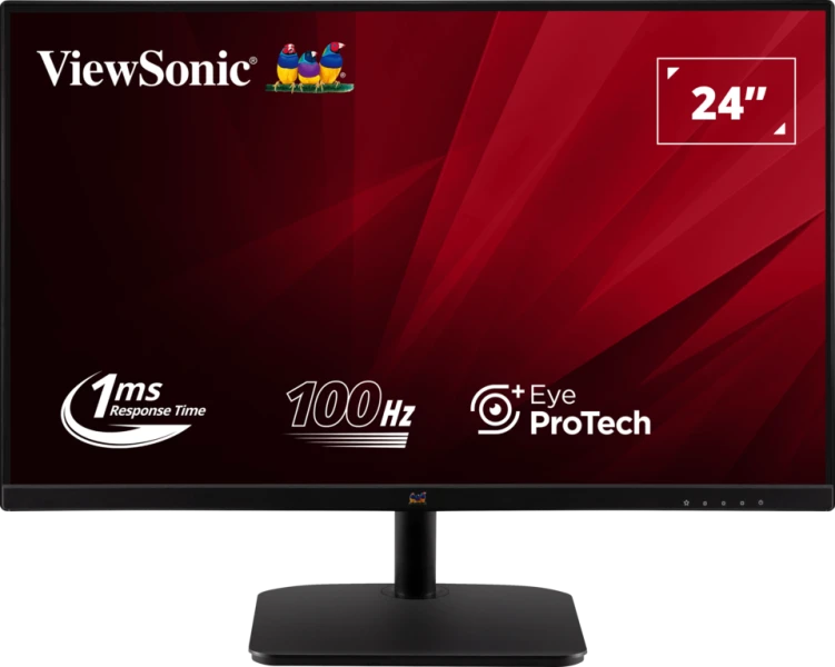 ViewSonic (from USA) VA2432-MH  60.96 Cm (24") FHD IPS Monitor for Home and Office Use, 100 Hz, 1 MS Response time, AMD Free Sync, Dual Speaker, Wall Mount, Bezel Less, Eye-Care, Srgb104%, HDMI.