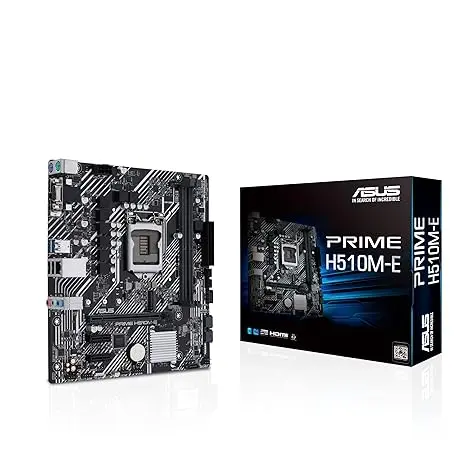 ASUS Intel® H510 (LGA 1200) micro ATX motherboard with PCIe 4.0, 32Gbps M.2 slot, Intel® 1 Gb Ethernet, DisplayPort, HDMI, D-Sub, USB 3.2 Gen 1 Type A, SATA 6Gbps, COM header, RGB header
