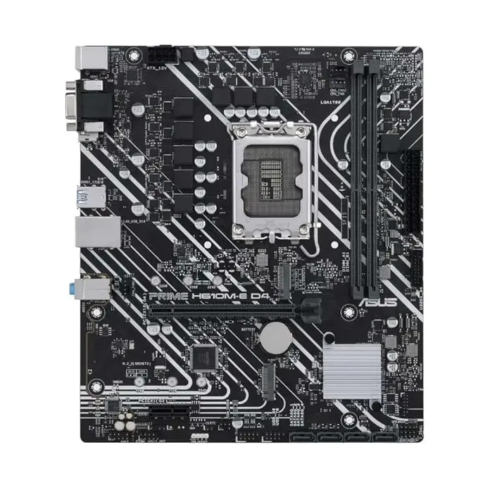 ASUS Prime H610M-E D4 Intel Lga 1700 Mic-ATX Motherboard with Ddr4, Pcie 4.0, Dual M.2 Slots, Realtek 1 Gb Ethernet, Displayport, Hdmi, D-Sub, USB 3.2 Gen 1 Ports, Sata 6 Gbps, Com Header, RGB Header