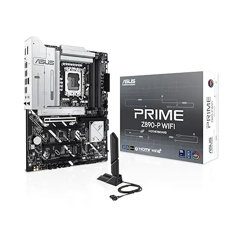 [BWASMB1020] ASUS Prime Z890M-PLUS WiFi Z890 LGA 1851 mATX Motherboard, Intel® Core™ Ultra Series 2 Ready, Advanced AI PC-Ready, 10+1+2+1 80A Power Stages, DDR5, PCIe® 5.0, USB Type-C®, 3X M.2, Wi-Fi 7, 2.5Gb LAN
