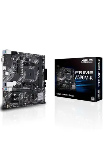 [BWASMB1023] ASUS Prime A520M-K (AMD AM4 DDR4 Socket for AMD Ryzen 5000/5000 G/ 4000 G/ 3000) Micro ATX Motherboard with M.2 Support 1Gb Ethernet HDMI/D-Sub SATA 6Gbps and USB 3.2 Gen 1 Type-A