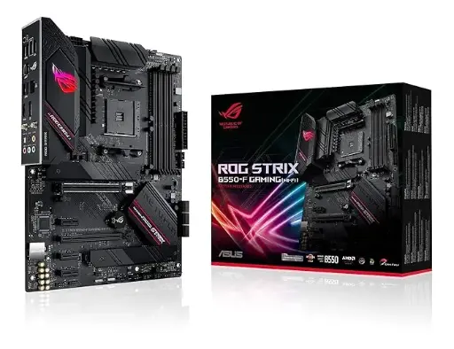 [BWASMB1026] ASUS ROG Strix B550-F Gaming WiFi 6 AMD AM4 Socket for 3rd Gen AMD Ryzen ATX Gaming Motherboard with PCIe 4.0, teamed Power Stages, BIOS Flashback, Dual M.2 SATA 6 Gbps USB & Aura Sync (Ddr4)