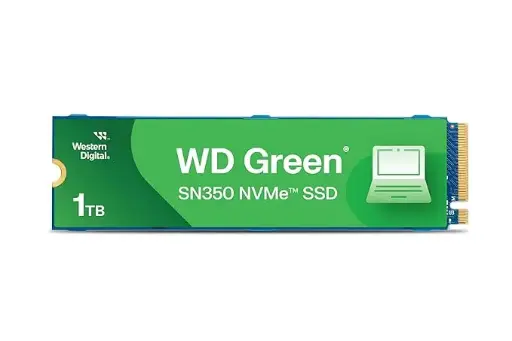 [BWWDSSD1002] Western Digital WD Green SN350 NVMe 1TB, Upto 3200MB/s, 3 Y Warranty, PCIe Gen 3 NVMe M.2 (2280), Internal Solid State Drive (SSD) (WDS100T3G0C)