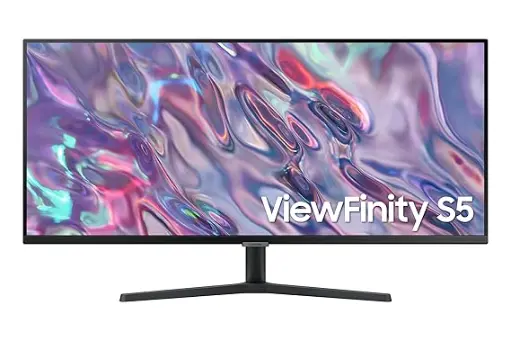 [BWSAMON1002] Samsung 34-inch(86.4cm) ViewFinity S5 Ultra WQHD, 100Hz, High Resolution Monitor, Bezel-Less Design, HDR10, AMD Free Sync, Eye Care Mode (LS34C500GAWXXL, Black)