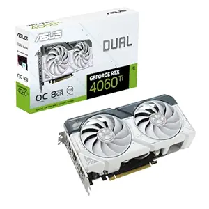 [BWASGP1003] ASUS Dual Geforce RTX 4060 Ti White Oc Edition 8Gb Gddr6 Gaming Graphics Card with Two Powerful Axial-Tech Fans and A 2.5-Slot Design for Broad Compatibility - Pci_E_X16 - DUAL-RTX4060TI-O8G-WHITE