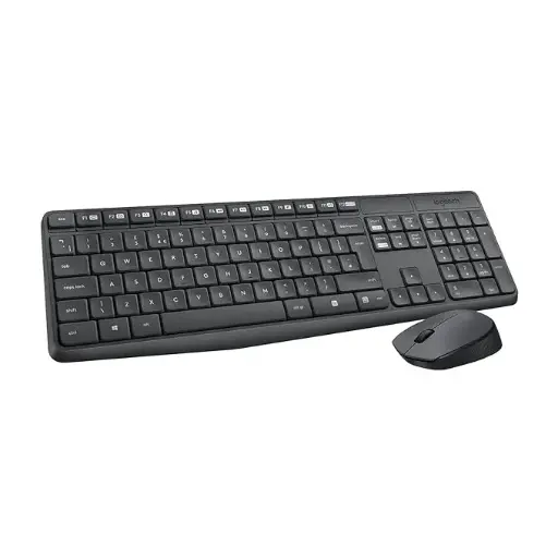 [BWLTKBM1016] Logitech MK235 Wireless Keyboard and Mouse Set for Windows, 2.4 GHz Wireless Unifying USB Receiver, 15 FN Keys, Long Battery Life, Compatible with PC, Laptop - Black 