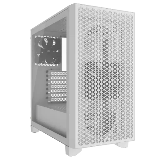 [BWCSC1001] Corsair Alloy Steel 3000D Airflow Mid-Tower Pc Case-White-2X Sp120 Elite Fans-Four-Slot Gpu Support Fits Up to 8X 120Mm Fans-High-Airflow Design 