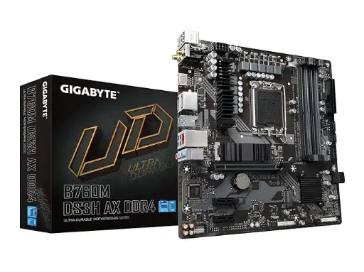 [BWGBMB1009] GIGABYTE B760M DS3H AX (LGA 1700/ Intel/ B760/ M-ATX/ DDR5/ 2* M.2/ PCIe 4.0/ USB 3.2 Gen 2 Type-C/WiFi 6E/ 2.5GbE LAN/Q-Flash Plus/PCIe EZ-Latch/Motherboard)