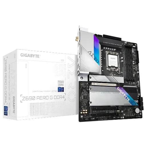 [BWGBMB1020] GIGABYTE Z690 AERO G DDR4 (LGA 1700/ Intel Z690/ ATX/ DDR4/ Quad M.2/ PCIe 5.0/ USB 3.2 Gen2X2 Type-C/WiFi 6/ Intel 2.5 GbE LAN/Motherboard)