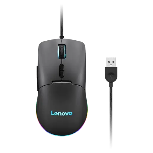 [BWLEM1003] Lenovo M210 RGB Gaming Wired USB Mouse, Ambidextrous, 7-Buttons, 8000 DPI with 4 Levels DPI Switch, 3-Zone RGB Backlight